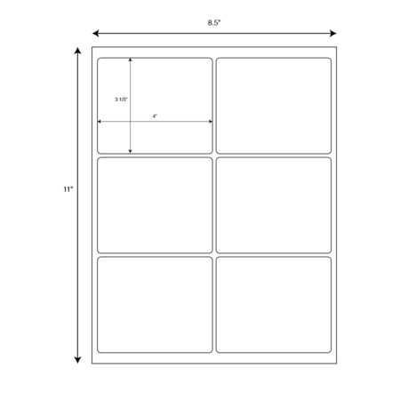 Nevs 1-1/3" x 4" Laser Sheet Labels White LL-4-113